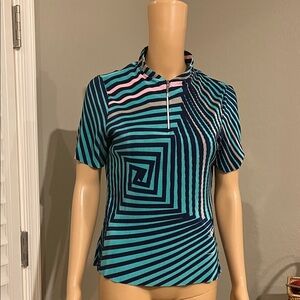 Jamie Sadock Striped Golf Top S